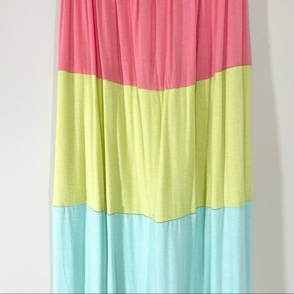 Soprano Color Block Stripe Strapless Maxi Dress Size S - Picture 3 of 7
